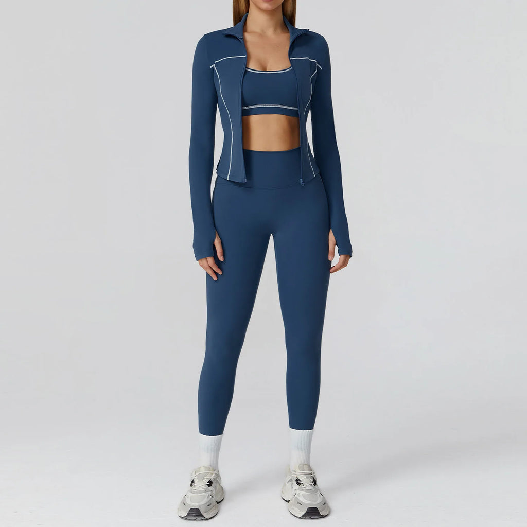 Yoga Set 2/3PCS Sports Outfits Women Clothes Fitness Tracksuit Gym Legging Workout Long Sleeved Female Bra Yoga Suit Sportswear
