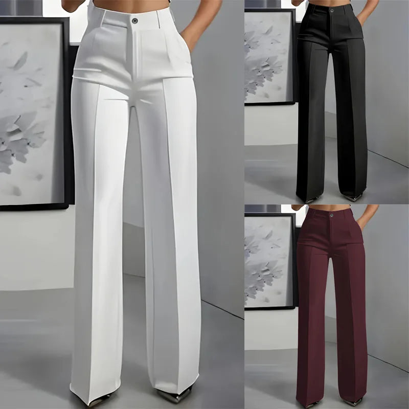 European and American cross-border 2025 new women's high-waisted, draped, straight-cut, simple suit pants for women Main image