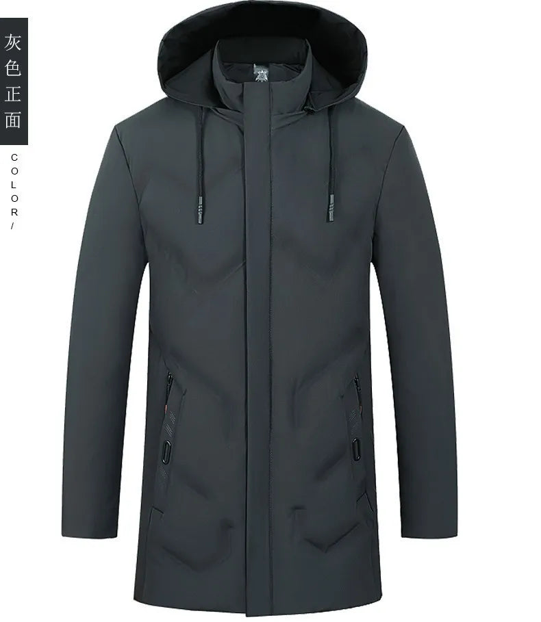Top Grade Designer New Brand Men Parka Jacket Thick Casual Fashion Hooded Cropped Windbreaker Quilted Bubble Coats  Mens Clothes