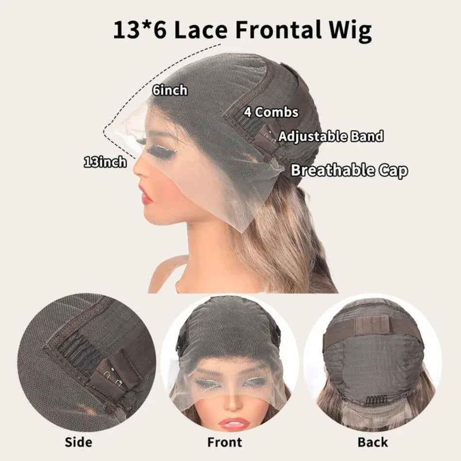 P1B30 Highlight Body Wave Human Hair Wigs 100%Human Hair Quality 13X6 Hd Lace Frontal Wigs 250 Density Brazilian Lace Front Wigs