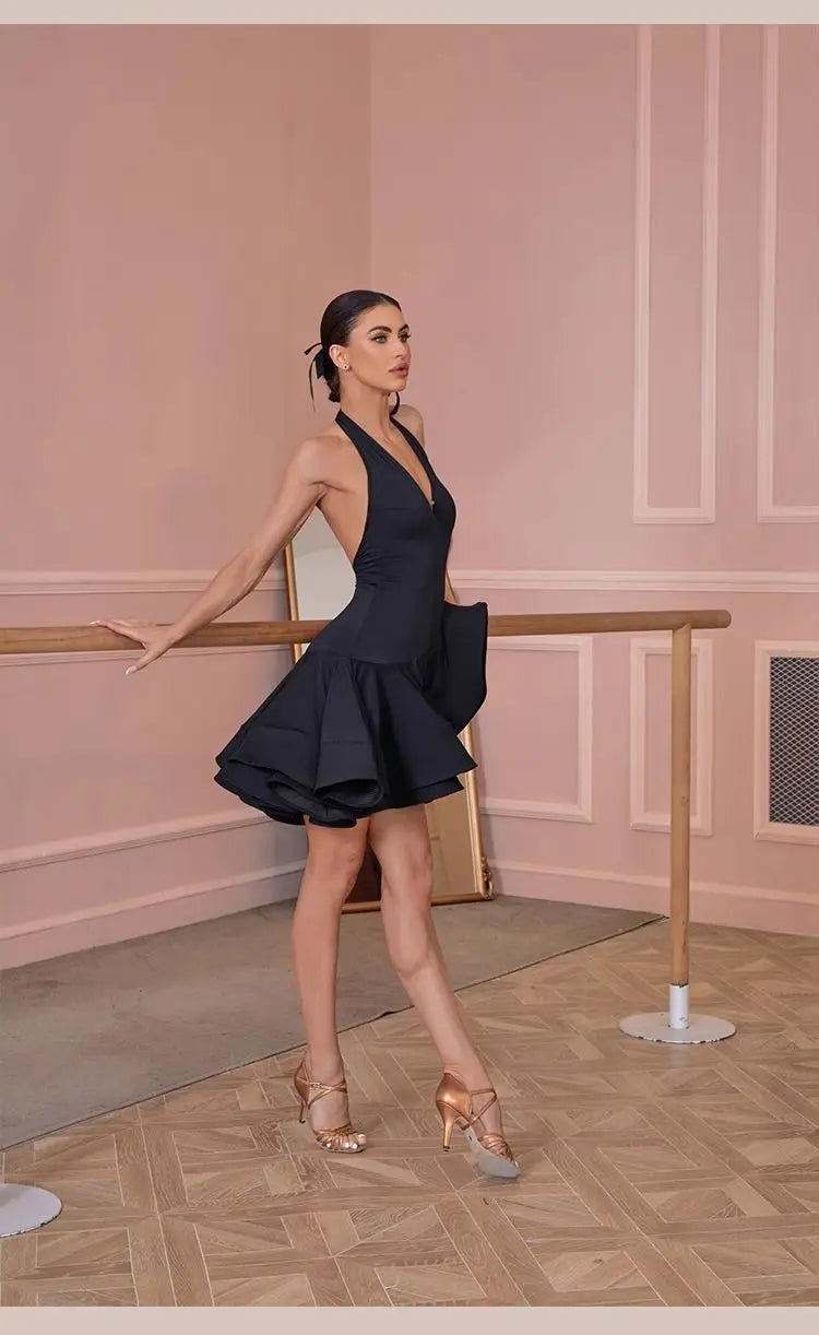 Black Latin Dance Dress for Women Professional Sexy Chacha Dance Competition Dress Adult Party Dresses Stage Outfit 2026 New