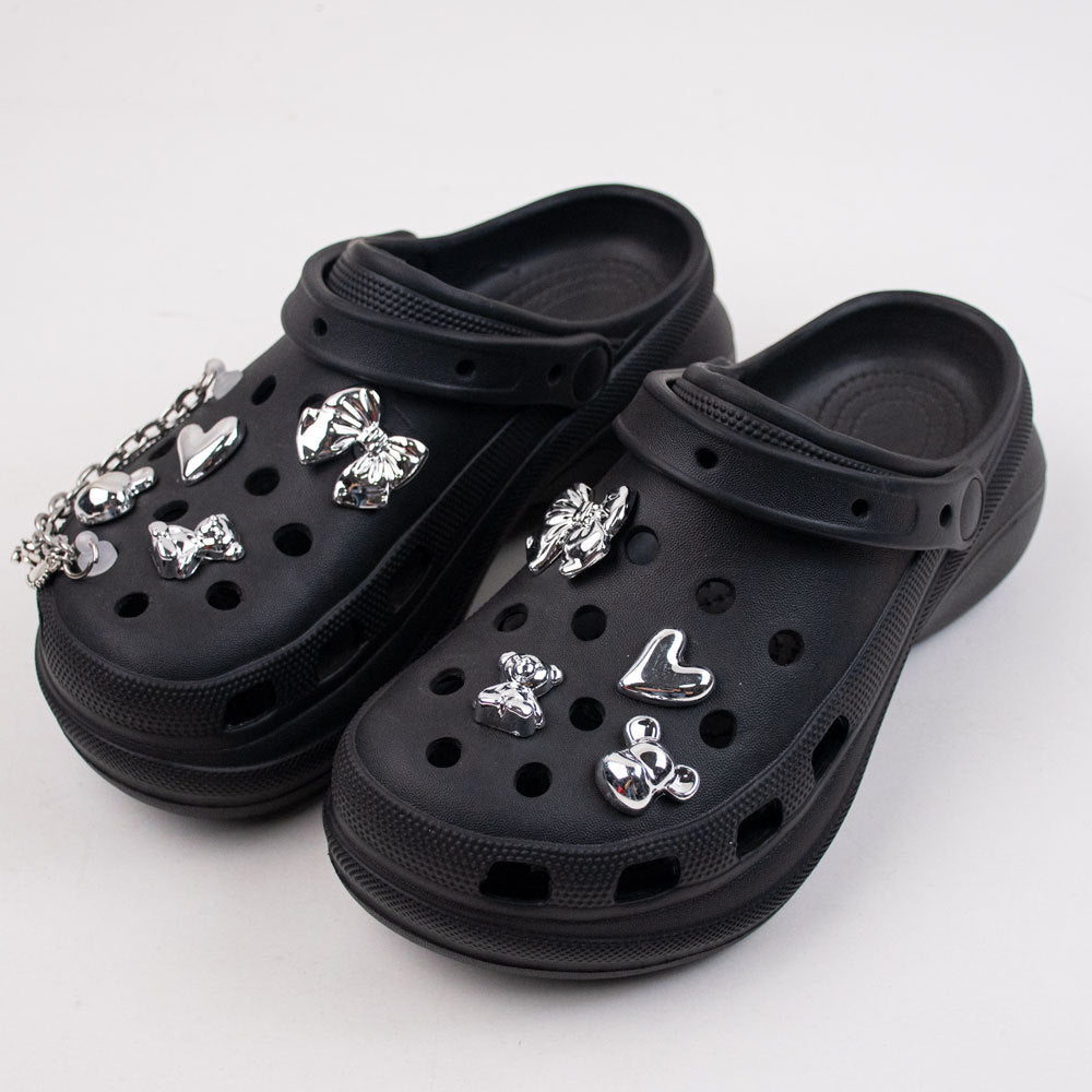 9PCS Summer Fashion Shoe Charms DIY Acrylic Butterfly Cartoon Bear Decoration Buckle for Clogs Shoe Charm Accessories