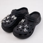 9PCS Summer Fashion Shoe Charms DIY Acrylic Butterfly Cartoon Bear Decoration Buckle for Clogs Shoe Charm Accessories