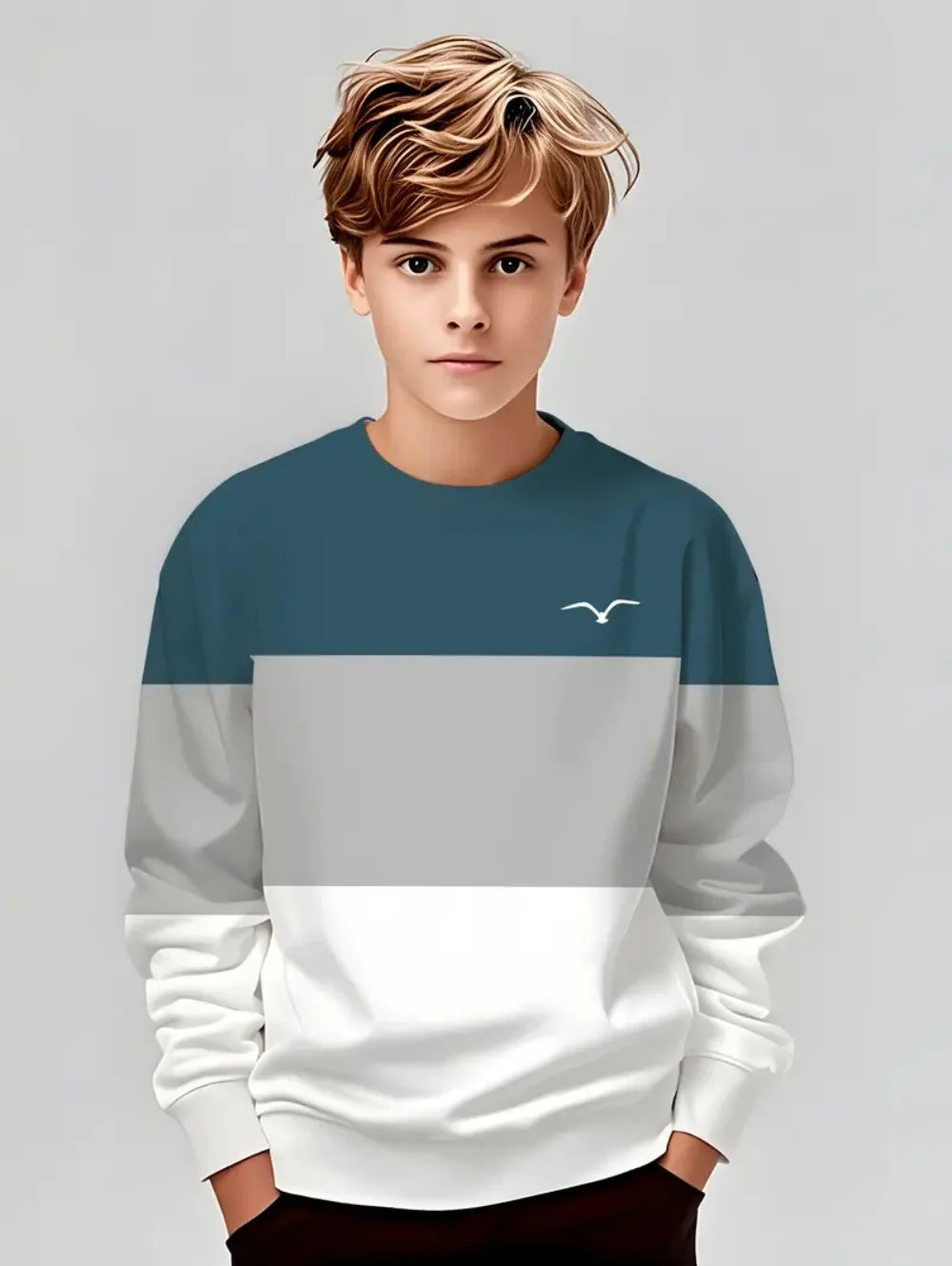 Autumn Classic Boyst-Shirt Outdoor Round Neck Long Sleeves Top Stripe 3D Print Street Loose T-Shirt Comfort Children's Clothing