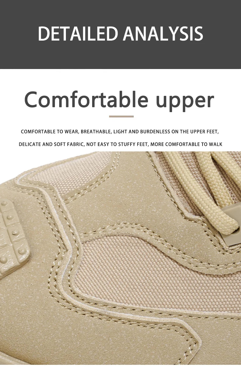 Men's Thick-Soled High-Top Boots, Non-Slip and Wear-Resistant, Suitable for Outdoor Hiking and Everyday Casual Wear