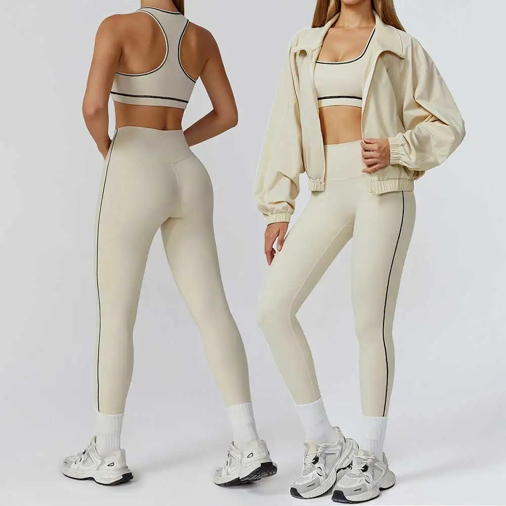 Yoga Set 2/3PCS Sports Outfits Women Clothes Fitness Tracksuit Gym Legging Workout Long Sleeved Female Bra Yoga Suit Sportswear Main image