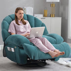 Power Recliner Chair Swivel, Comfortable Soft Fabric Shell Shape with Storage 360 Swivel Electric Big Tall Single Reclining Sofa