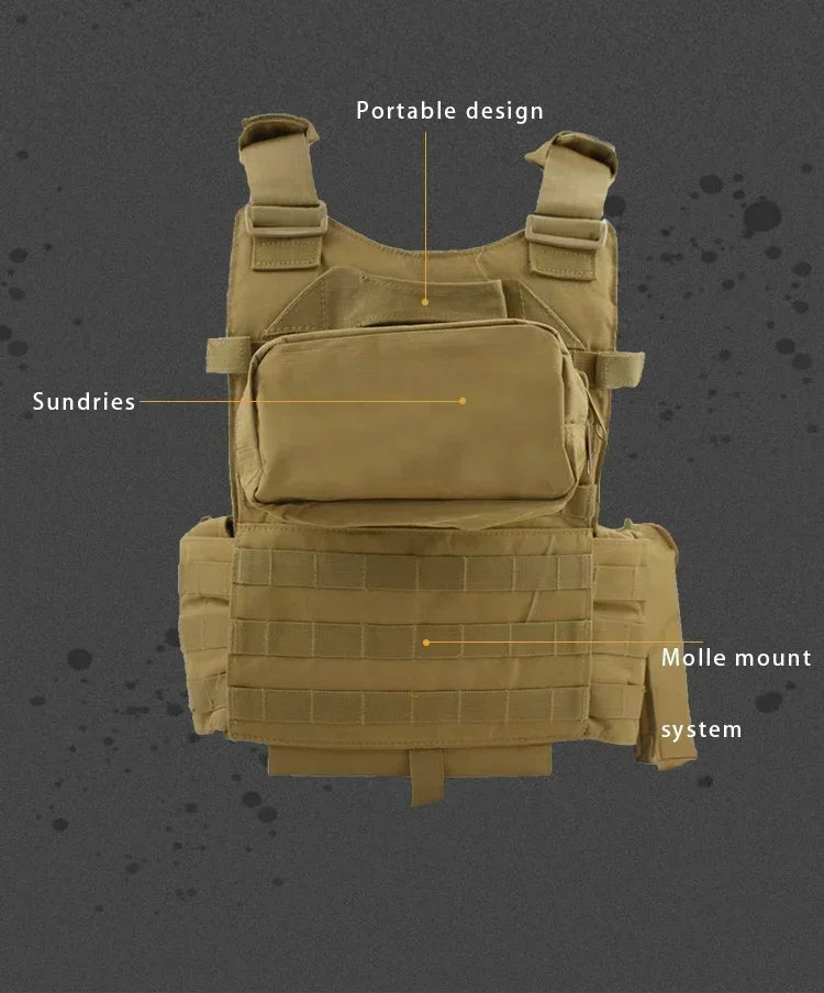 Military Tactical Vest Body Armor Combat Army CS Gear Hunting Plate Carrier Airsoft Accessories Wargame Pouch Molle Vest
