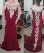 Women Evening Dresses Evening Prom Formal Gowns Wedding Party Long Dress Lace Applique Off Shoulder Dresses Gala