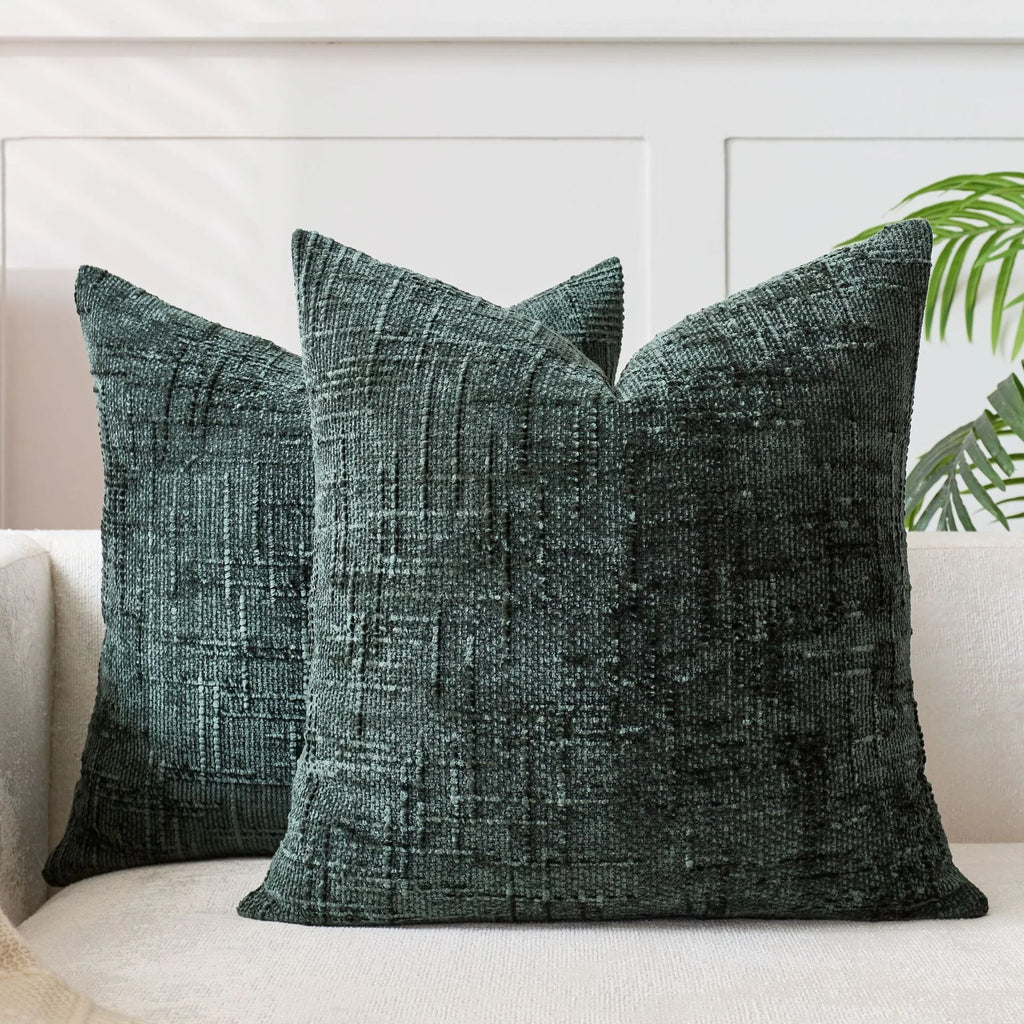 1Pcs Boho Soft Chenille Textured Home Decor Throw Pillow Covers 18x18in Farmhouse Cushion Covers for Spring Summer Fall Winter