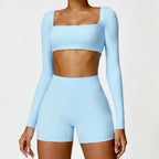2-Piece Quick Dry Yoga Set – Long Sleeve Gym Outfit