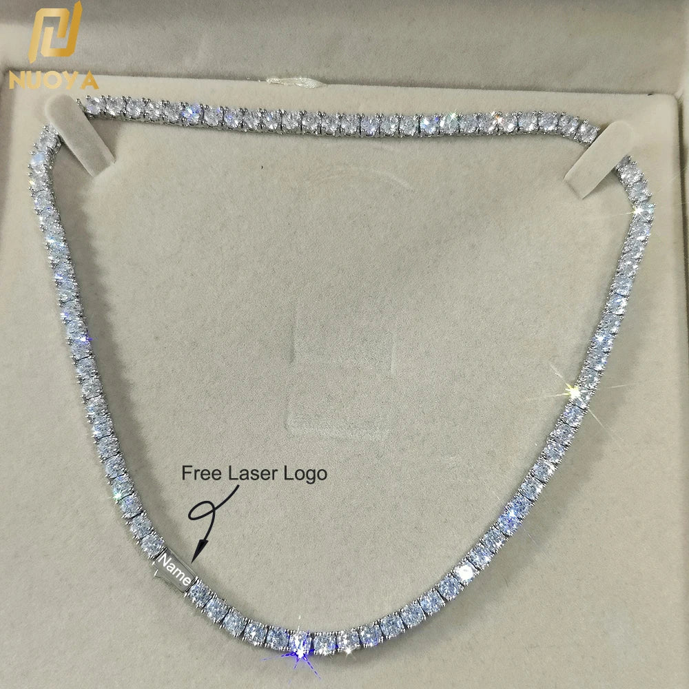 Hip Hop Jewelry Cubic Zirconia Iced Out Tennis Chain Iced Out 18k Gold Plated Bling Necklace For Women Free Custom Laser Logo Main image