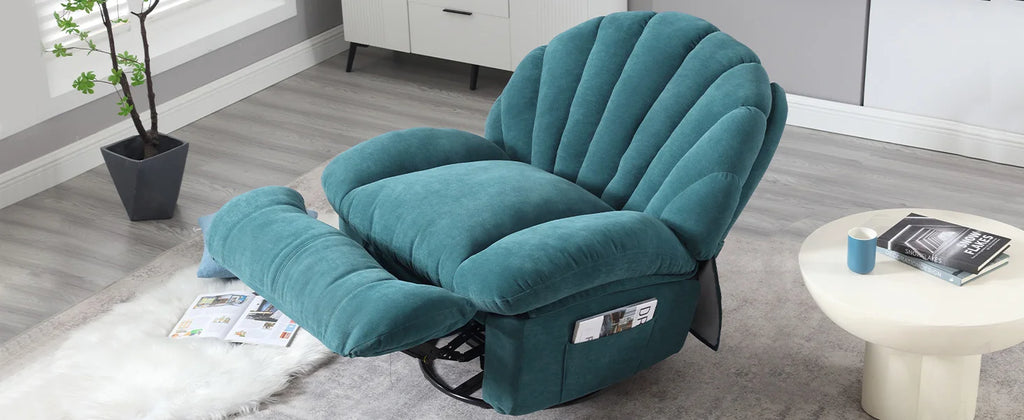 Power Recliner Chair Swivel, Comfortable Soft Fabric Shell Shape with Storage 360 Swivel Electric Big Tall Single Reclining Sofa