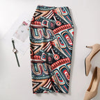 Women Vintage Flower Print Bodycon Skirt Slim Midi Sexy Elegant Pencil Skirt Bag Hip Bandage Skirt Hip Wrap Lolita Short Skirt