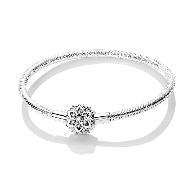 Bracelet Silver 925 Original 17-20CM Star Moon Sun Four Leaf Clover Green Zircon Bracelets Fit DIY Charms Birthday Jewelry Gifts