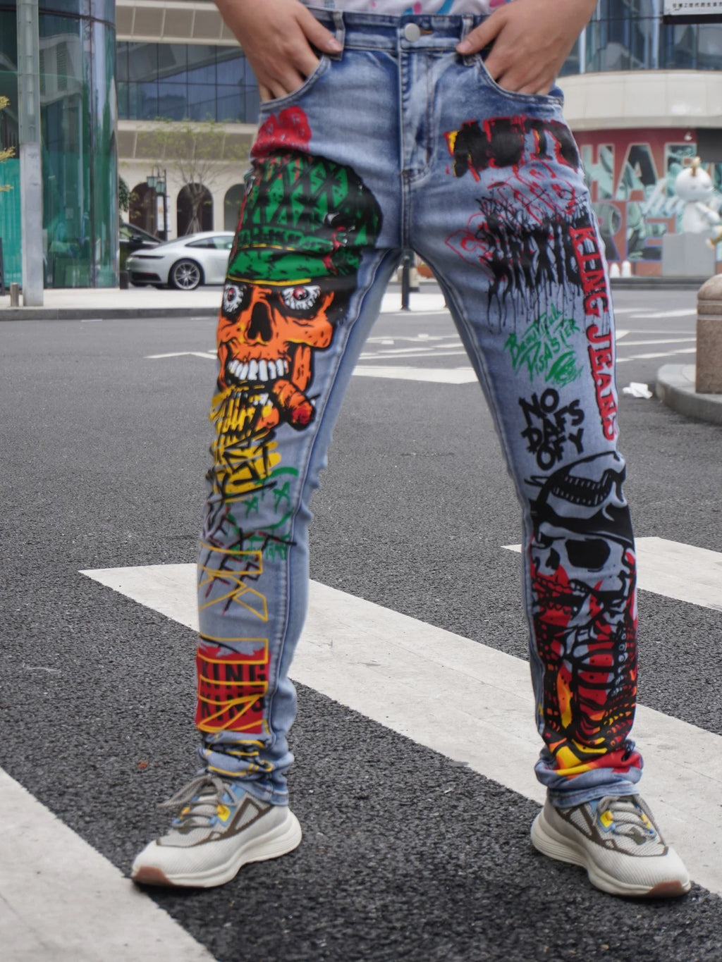 High Street Bestseller  Fashionable Print  Trendy Men's Jeans  Popular In Multiple Countries  On Sale With Free Shipping