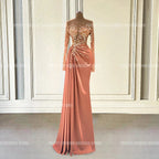Luxury Crystal Dubai Arabic Evening Dresses Woman's Mermaid Sexy Sparkle Formal Party Prom Gowns Vestidos De Fiesta Customized