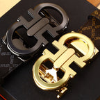 Men's Belt with Alloy Automatic Buckle for Jeans Business Pants Accessory Perfect Gift for Husband Father