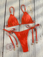 Bandage Bikinis Low Waist Swimwear Sexy Bikini Set For Women 2025 String Bathsuit Two Piece Suits Solid Swimsuits
