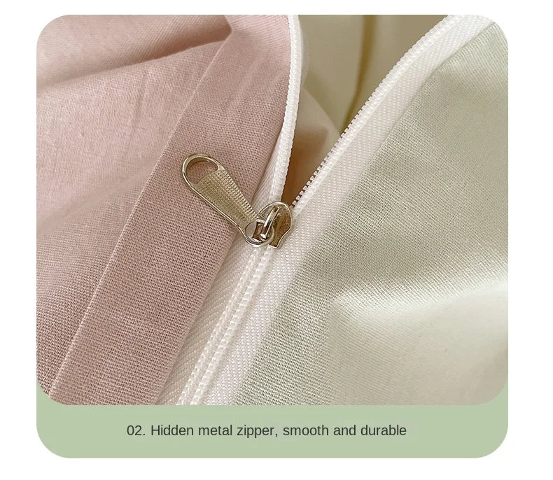 INS style high luxury solid color double-sided style single couple quilt cover soft luxury hotel & apartment & home bedding