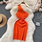 Solid New Chic Fashion Sexy Package Hips Mini Dress Women Summer Slim Elastic Knitted Party Dress Streetwear Lady Outfits