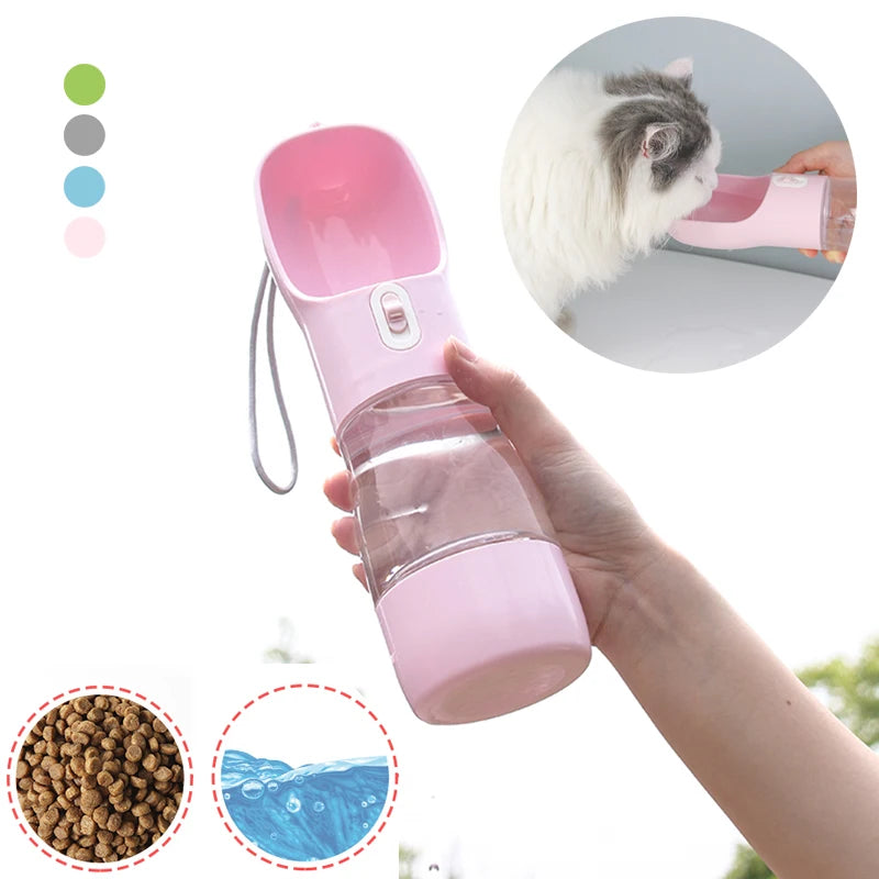 Portable Dog Water Bottle Dispenser 2 In 1 Pet Food And Water Feeder Outdoor Walking Hiking Drinking Bowls For Small Cats Dogs Main image