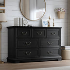 Farmhouse Dresser for Bedroom with 7 Drawer, Wood Vintage Dresser TV Stand for Living Room, Hallway