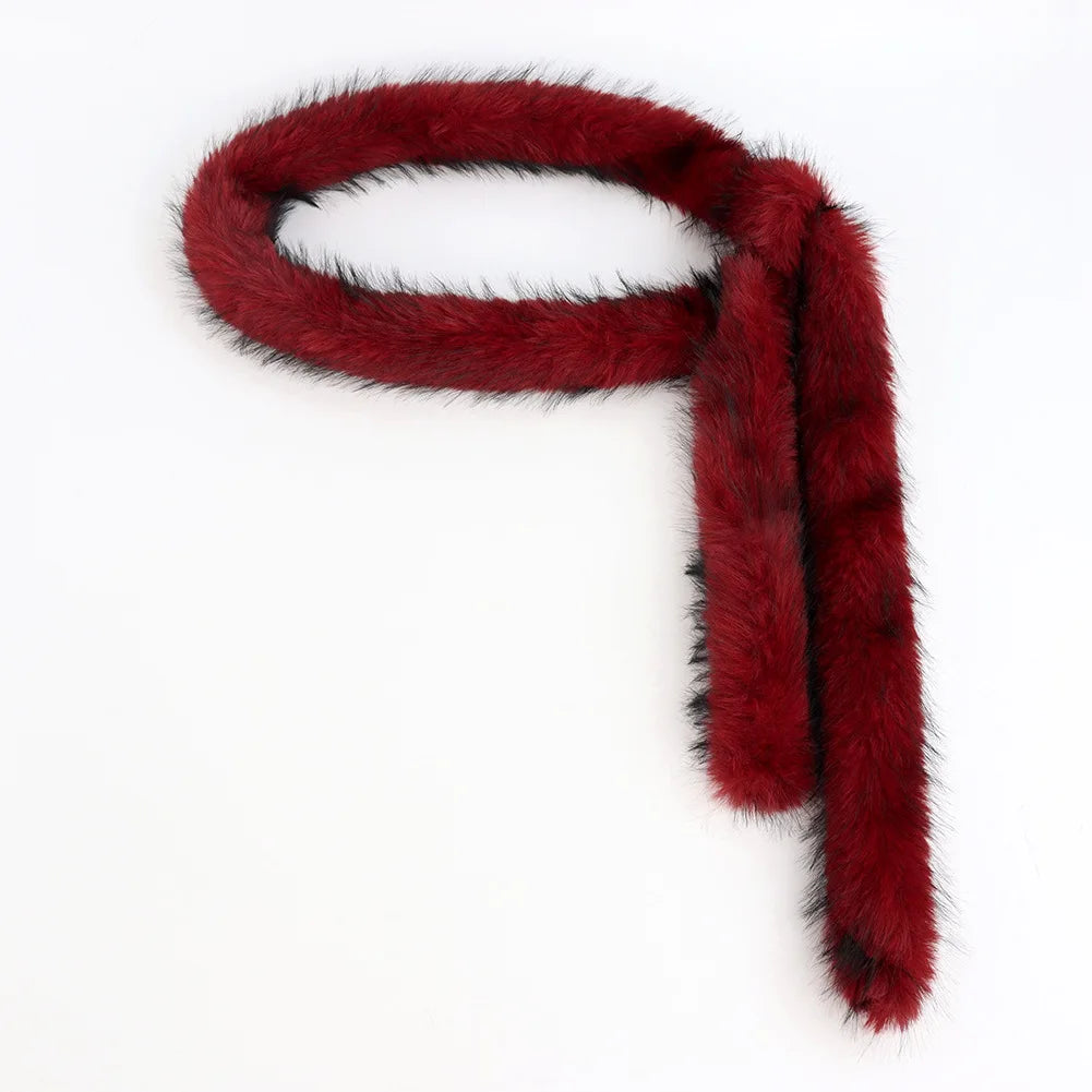 New Spicy Girl Subculture Plush Waist Belt Women Cute Furry Warm Scarf Y2K Sexy Long Faux Fur Waist Punk Dancing Prop 180 cm