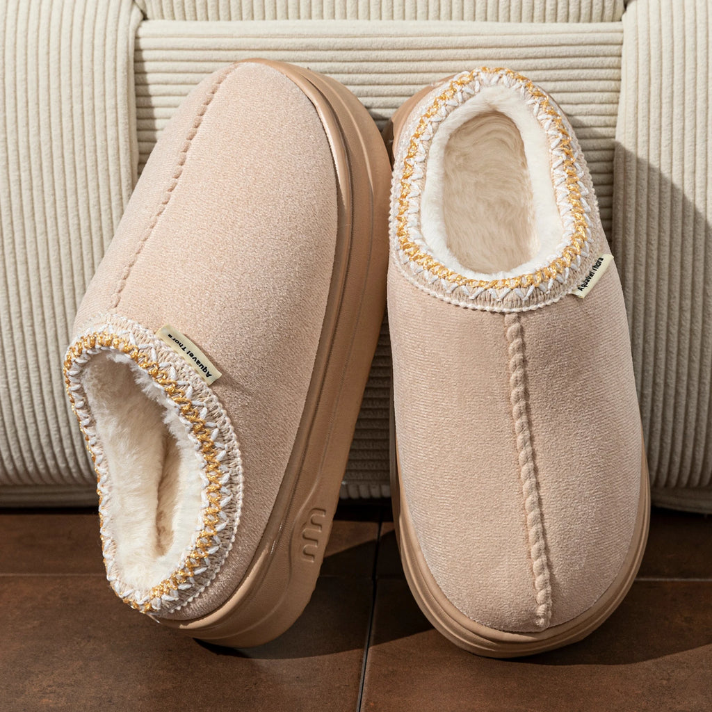 Winter Women's Slippers Boots Fashion Fuzzy Fur Anti-slip Soft Sole Outdoor Indoor Warm Comfort Men Plush Houseshoes Couple