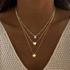 Classic Pendant Necklace for Women Micro Zircon Turkish Lucky Evil Eyes Palm Cross Pearl Multilayer Metal Chain Choker Jewelry