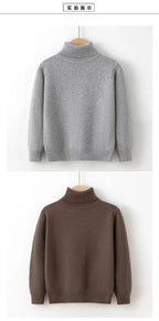 2026 Autumn Winter Children's Cotton Sweater Full Sleeve Turtleneck Knitwear Baby Boys Girls Clothing Warm Soft Jumper Pullovers