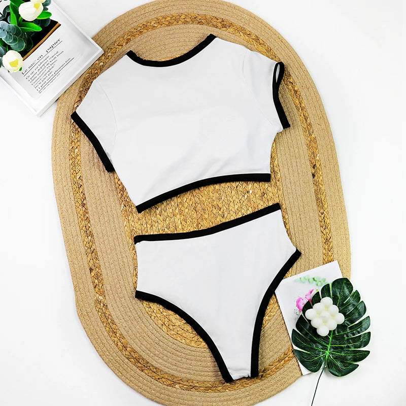 Woman Swimwear 2026 High Waist Bikinis Shorts Women's Swimsuit Luxury Ribbed Two-piece Bathing Suits Summer Bikini Set Swim Suit