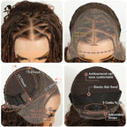 Noble Synthetic Lace Frontal Wig Twist Braided Wigs 13X4 Box Braided Lace Wig For Black Women Faux Locs Wig Goddess Braids Wigs