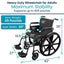 Bariatric Wheelchair for Adults Supports 400 lbs Foldable, Heavy Duty, Manual amp Transport Wheel Chair Portable Senior Drive T