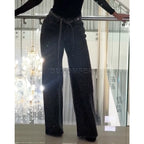 Women's Wide Leg Loose Jeans Drilled Straight Leg Pants 2026 Stylish Baggy Trousers Ladies Fashion Y2K Streetwear Outfit Bottoms