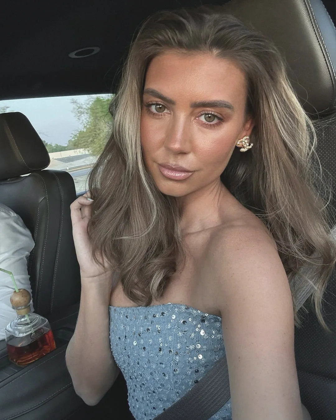 Fashion Sequins Denim Set Women Strapless Tunic Waist Crop Top and Wide Leg Pant Suit 2025 &2026 New 2 Piece Sets Outfits Tracksuit