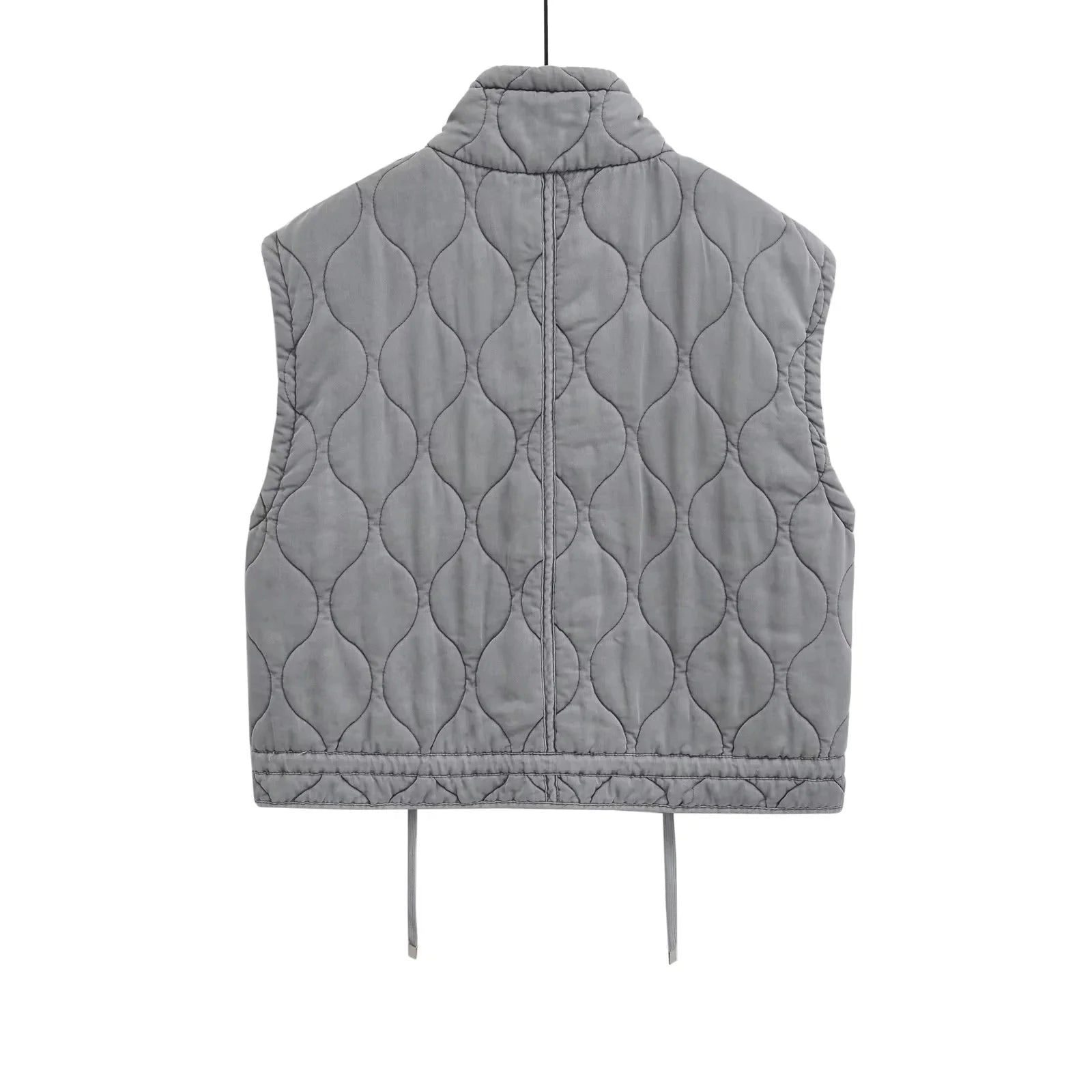 2023 Autumn Winter Fashion Washing Waistcoat Vintage Sleeveless Female Outerwear Chic Vest Tank Top Women Standing Collar Light