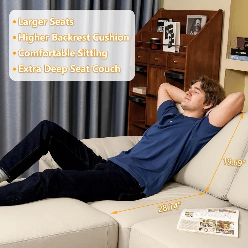 Oversized Modular Sectional Sofa,Leather Sectional Couch with Deep Seat,Extra Large L Shaped Couch, Customized