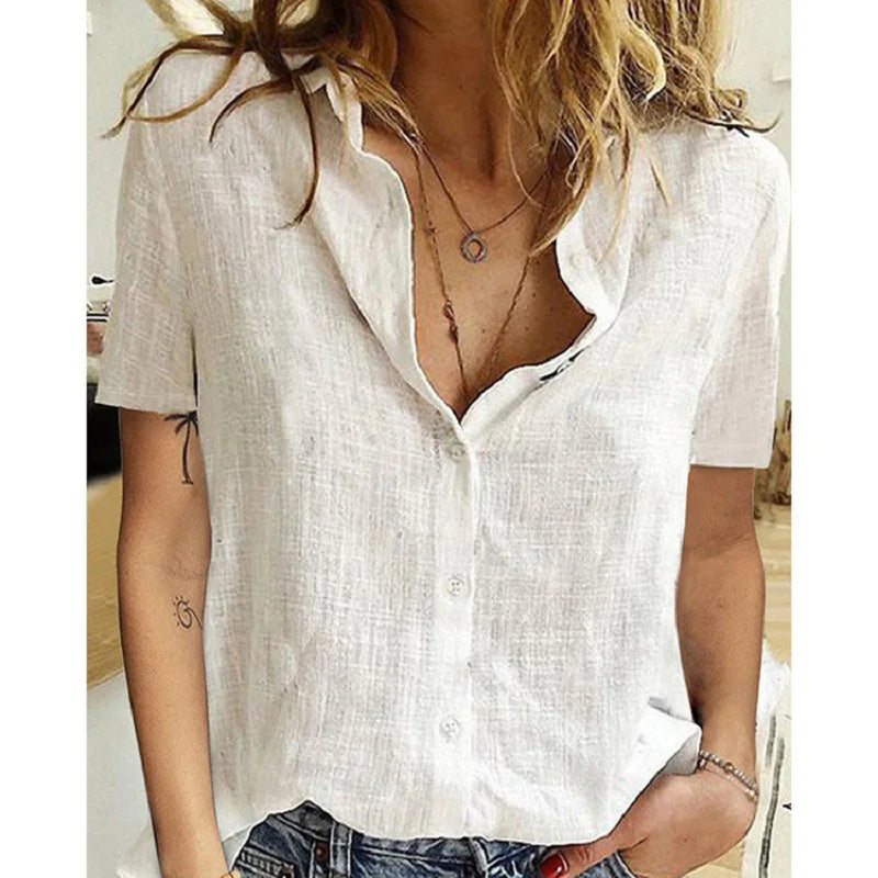 Summer Elegant Harajuku Linen Oversized Shirts Short Sleeve Birds Print Loose Blouses and Tops Casual Oversized  Tunic Clothing