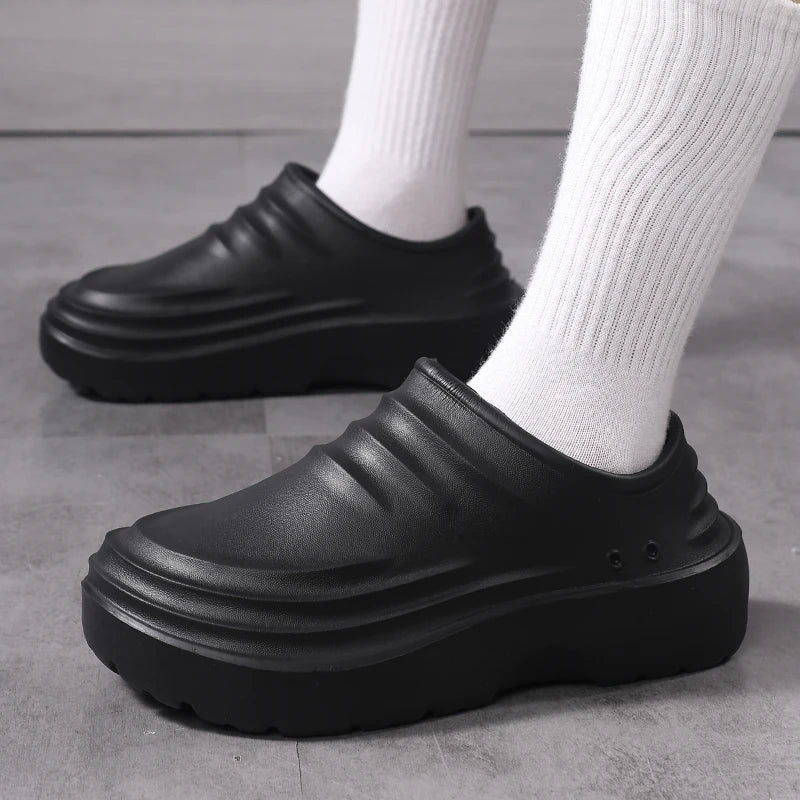 Work Shoes Waterproof, Oil-Proof, Non-Slip, Thick-Soled, Wear-Resistant, Special Soft-Soled Labor Protection Shoes for Kitchen C