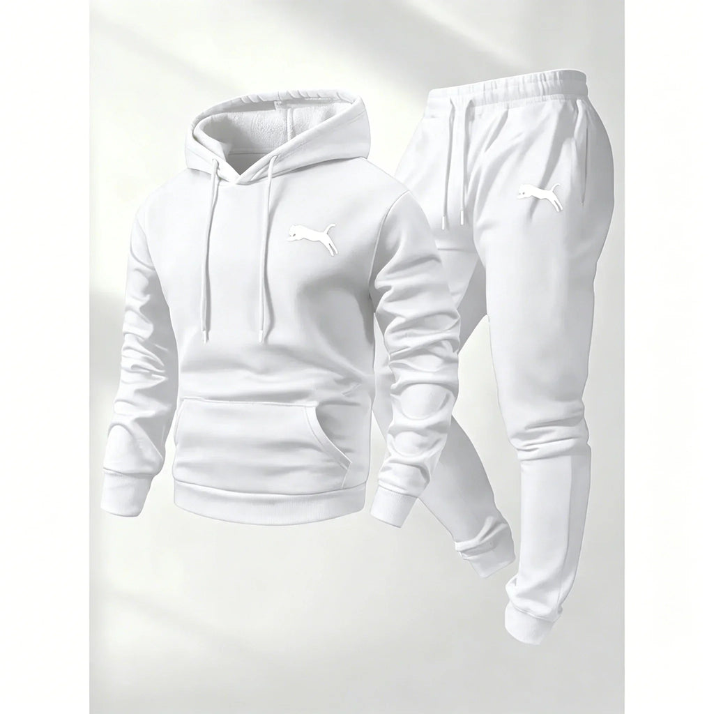 Hot Selling Men's Hooded Sweatshirt Pants Set Casual Tracksuit Streetwear Sportswear Fitness Jogger Outfit 2 Piece Warm Clothing