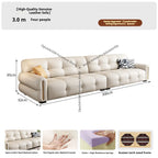 Italian Minimalist Sofa Modern Luxury Living Room Couch Straight Sofa Set Persons Genuine Leather Upholstered Furniture JT40