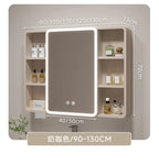 ‌Smart Corner Round Space Aluminum Mirror Cabinet, Wall Mounted Bathroom Storage with Shelves,Medicine Cabinet  Vanity Organizer