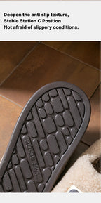 New plush cotton slippers for women, autumn and winter indoor thick sole with plush anti slip slippers, thickened cotton slipper