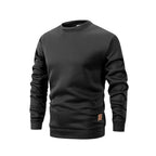 New Mens Round Neck Sweatshirt Solid Color Loose Casual Pullover Men Fashion Warm Long Sleeve Hoodies Men Clothing