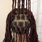 Synthetic Full Lace Locs Braided Wigs for Black Women 24 inches Knotless Box Dreadlock Braids Wig Lace Frontal Braiding Wig