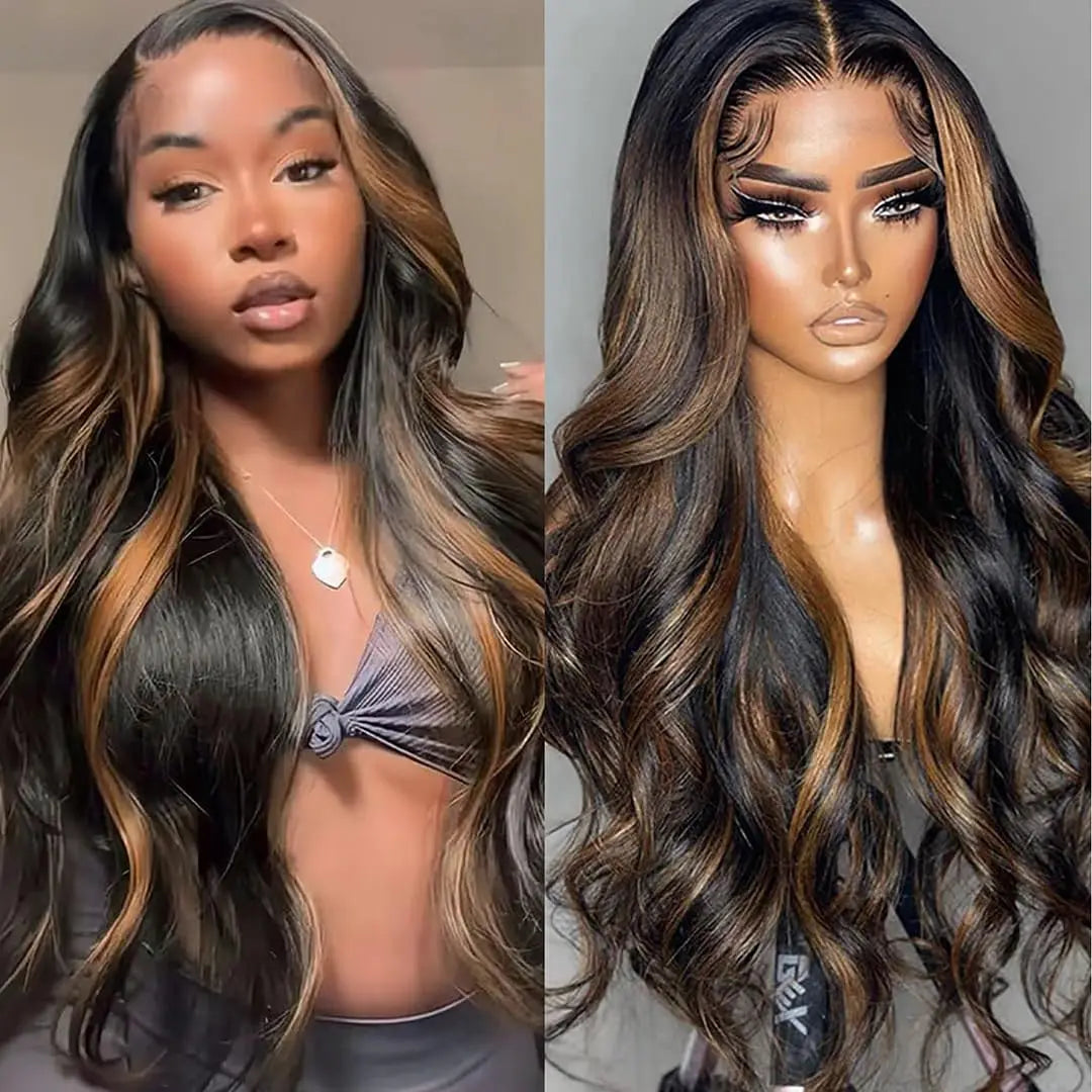 1B/30 Ombre Highlight Lace Front Wigs Human Hair 13x6 Body Wave Wig Human Hair 13x4 Transparent Lace Frontal Wigs For Women Main image