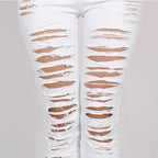 HOLE Denim Women 2025 High Waist Ripped Jeans for Women Skinny Black Pockets Jeans Woman Elastic Slim Jean Female Femme Pants