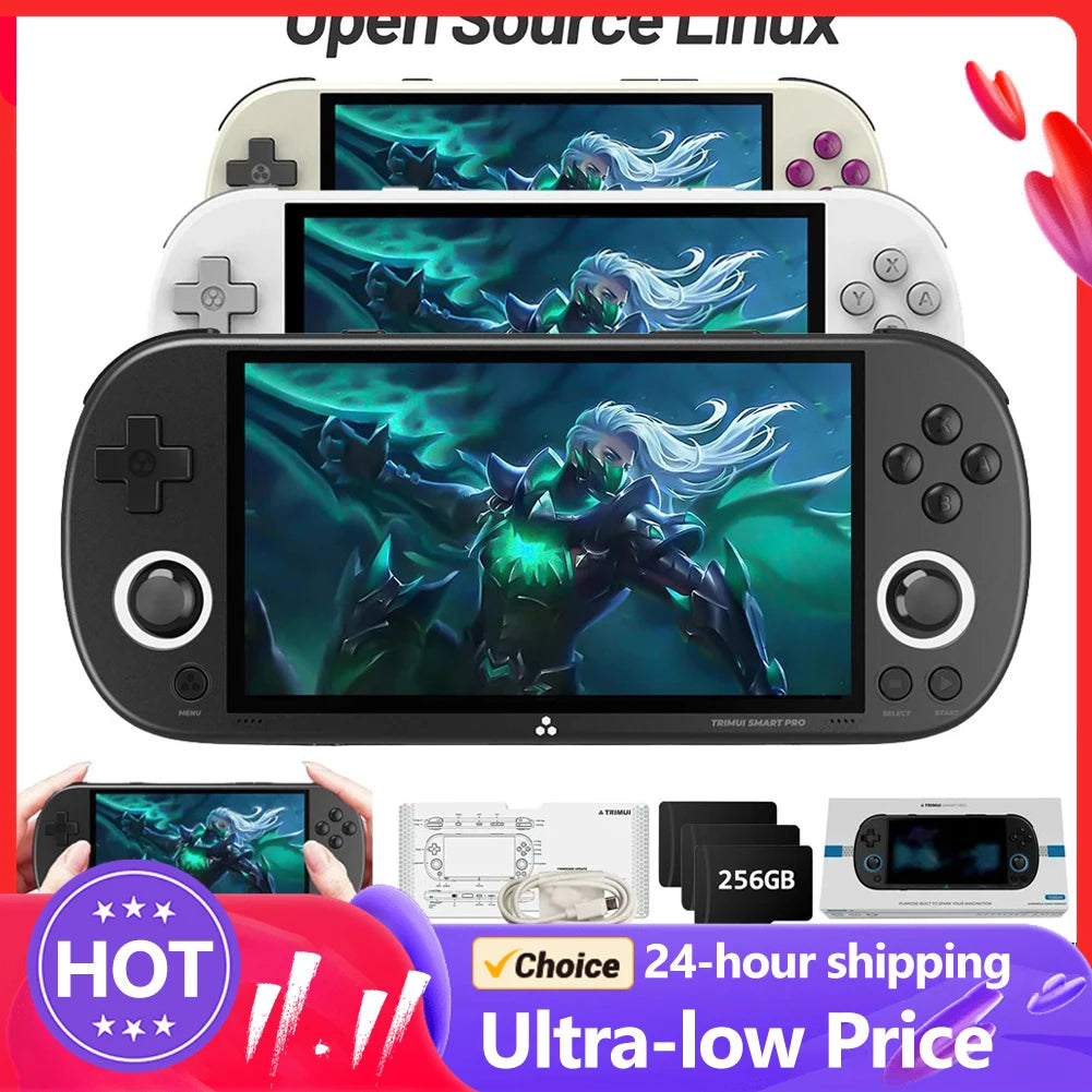 Trimui Smart Pro Handheld Game Console 4.96''IPS Screen Linux System RGB Joystick Video Game Console Gift 30000+ Games Main image