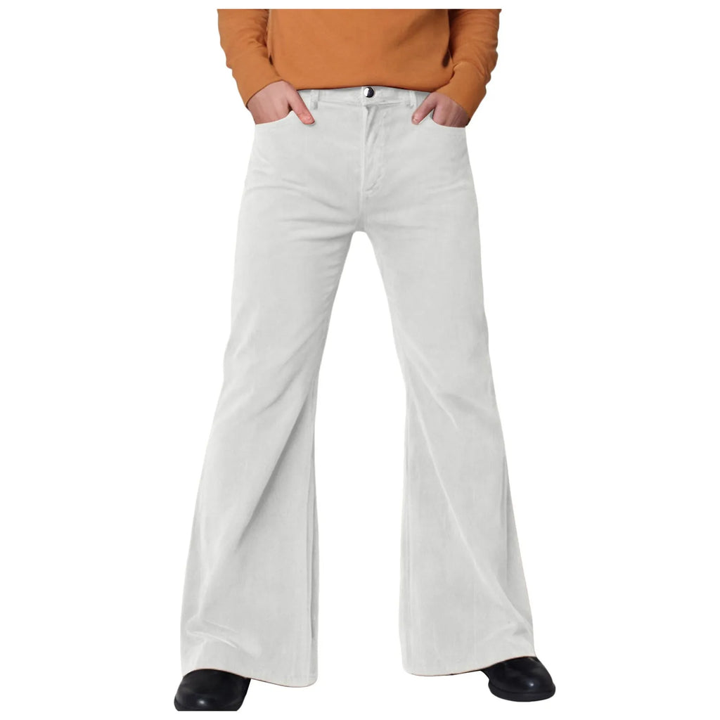 Fall Slim Fit Flared Pants Men Classic Fashion Handsome Long Fittness Trousers Hundred Matching Outdoor Trendy Plush Apparel